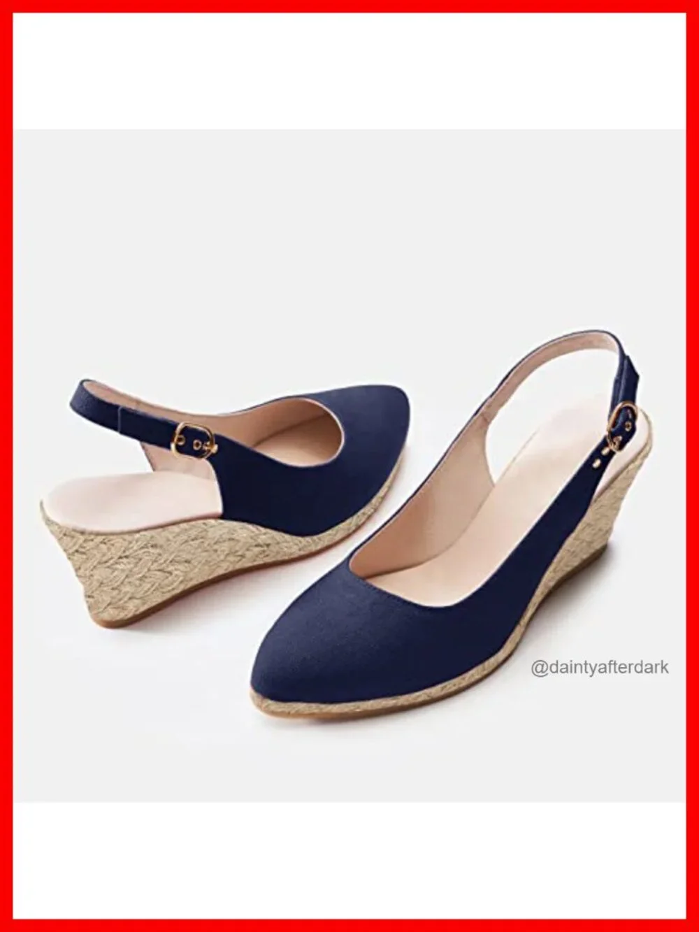 Juliet Holy Women's Canvas Espadrille Wedge Sandals Slingback Buckle